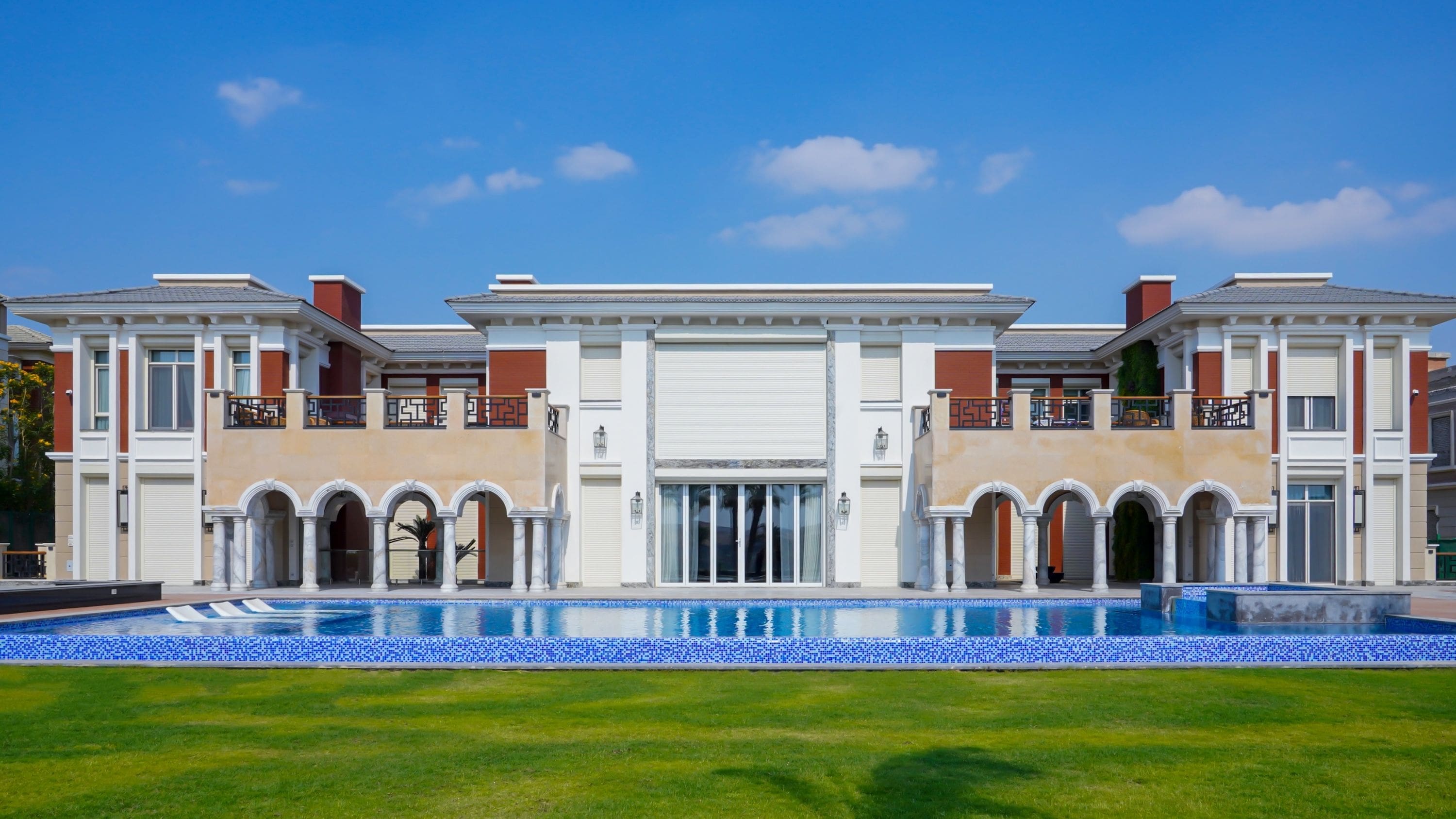 Stunning view from a luxury penthouse balcony